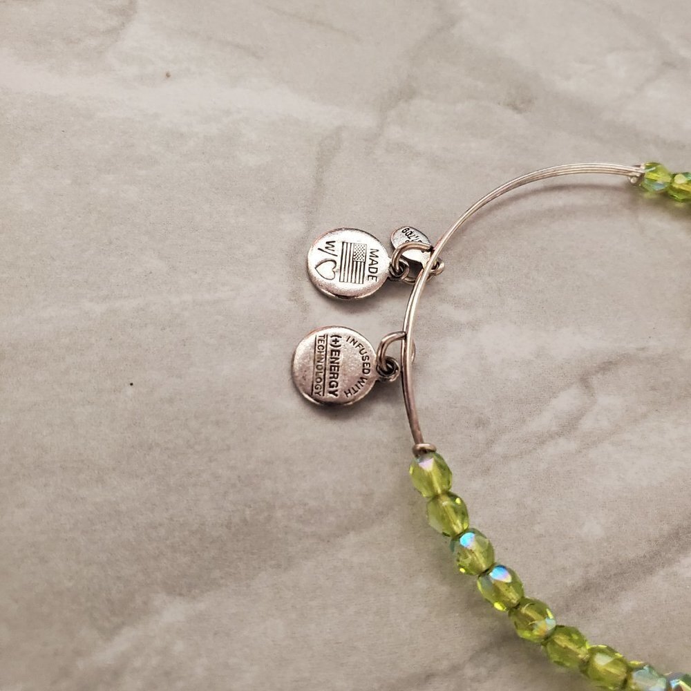 Alex and Ani Green Beaded Expandable Bracelet - Picture 2 of 5